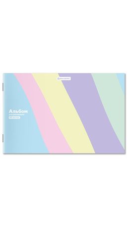 Альбом для рисования А4 40 л., скоба, обложка картон, BRAUBERG, 203х288 мм, кросс-серия PASTEL, 107362