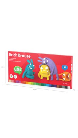 Пластилин классический ERICH KRAUSE "Jolly Friends", 24 цвета, 432 г, со стеком, 61350