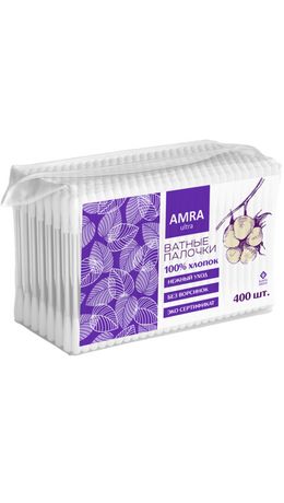 Ватные палочки 400 шт., AMRA, пакет, 1264