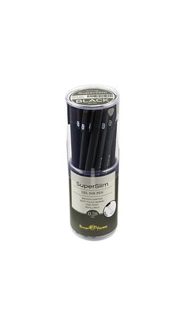 Ручка гелевая BRUNO VISCONTI "Super Slim Black", ЧЕРНАЯ, узел 0,28 мм, линия 0,2 мм, 20-0397