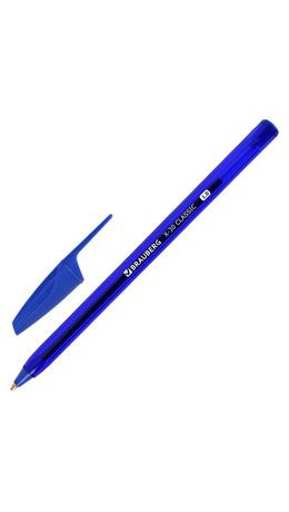 Ручка шариковая BRAUBERG X-30 CLASSIC, СИНЯЯ, мягкое письмо, пишущий узел 1 мм, линия письма 0,5 мм, 144331