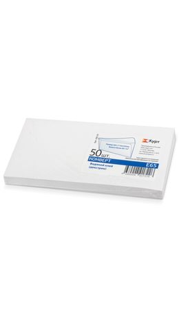 Конверт Е65, комплект 50 шт., клей декстрин, белый, 110х220 мм, 206.50