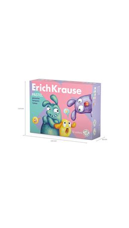 Гуашь ERICH KRAUSE "Jolly friends pastel" 12 цветов по 20 мл, картонная упаковка, 61419