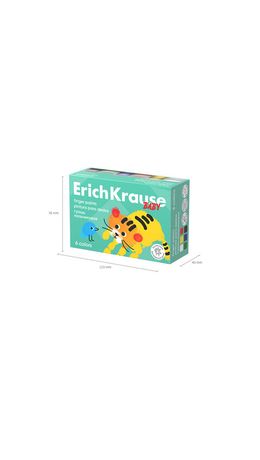 Гуашь пальчиковая ERICH KRAUSE "Baby" с алоэ вера, 6 цветов по 20 мл, картонная упаковка, 61399