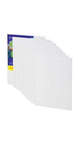 Холсты на картоне НАБОР 10 штук (30х40 см), хлопок, грунт, 280 г/м2, BRAUBERG ART CLASSIC, 192659
