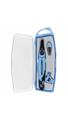 Готовальня BRAUBERG ULTRA, 4 предмета: циркуль 135 мм, запасной грифель, насадка, аквамариновый цвет, 210822