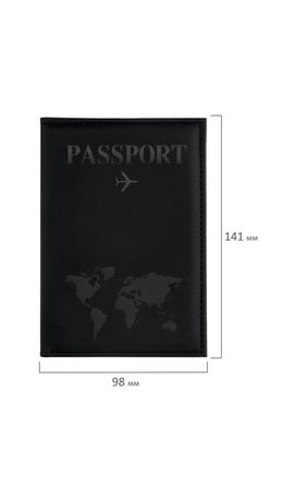 Обложка для паспорта "Passport map", экокожа soft-touch, черная, STAFF, 238760