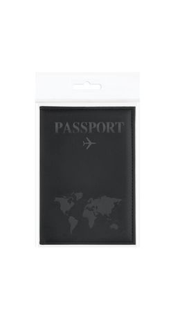 Обложка для паспорта "Passport map", экокожа soft-touch, черная, STAFF, 238760