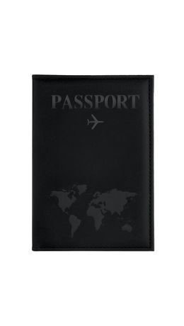 Обложка для паспорта "Passport map", экокожа soft-touch, черная, STAFF, 238760