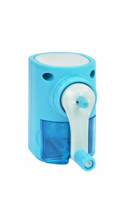 Точилка механическая BRAUBERG KIDS, для простых и цветных карандашей, корпус голубой, крепление к столу, 272005