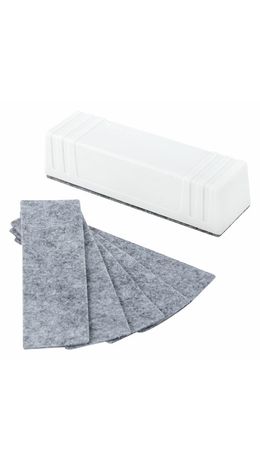 Стиратель магнитный для доски (45х145 мм) + 5 сменных салфеток, BRAUBERG "Standard", цвет белый, 238792