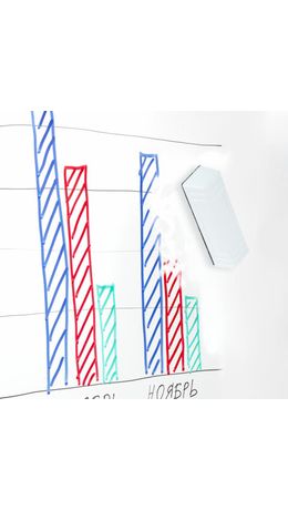 Стиратель магнитный для доски (45х145 мм) + 5 сменных салфеток, BRAUBERG "Standard", цвет белый, 238792