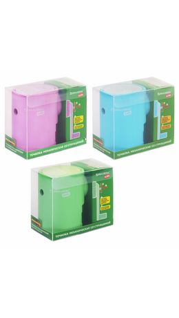 Точилка механическая BRAUBERG KIDS, для простых и цветных карандашей, цвет корпуса ассорти, 272006