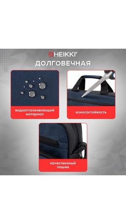 Сумка портфель HEIKKI FORWARD (ХЕЙКИ) с отделением для ноутбука 15,6", темно-синяя, 29х40х9 см, 272612
