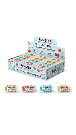 Ластик ароматизированный FUNSTER (ФАНСТЕР) "SWEET", 54х23х10 мм, скошенный, картонный держатель, экологичный ПВХ, ассорти, 272727