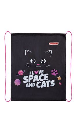 Мешок для обуви ПИФАГОР, 1 отделение, 42х34 см, "Dark kitten", 273419