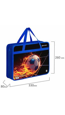 Папка на молнии с ручками BRAUBERG А4, 1 отделение, пластик, 80 мм, "Burning ball", 273373