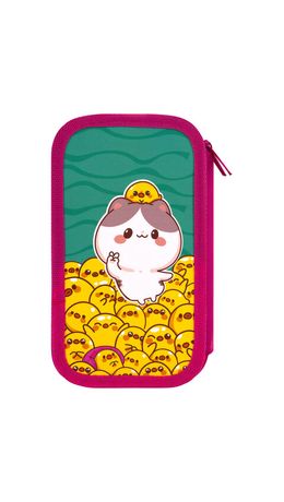 Пенал ЮНЛАНДИЯ, 3 отделения, картон с эффектом soft-touch, 19х11 см, "Duck tales", 273500