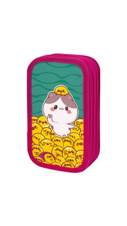 Пенал ЮНЛАНДИЯ, 3 отделения, картон с эффектом soft-touch, 19х11 см, "Duck tales", 273500