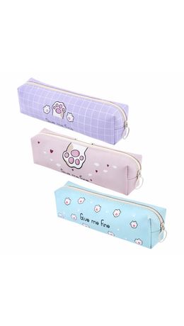 Пенал мягкий ПИФАГОР, 1 отделение, ПВХ, ассорти "Pawesome", 20х6х4 см, 273822