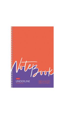 Тетрадь А4 80 л., HATBER, гребень, клетка, обложка картон, жесткая подложка, "Underline" (микс), 077006, 80Т4В1гр