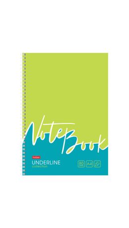 Тетрадь А4 80 л., HATBER, гребень, клетка, обложка картон, жесткая подложка, "Underline" (микс), 077006, 80Т4В1гр