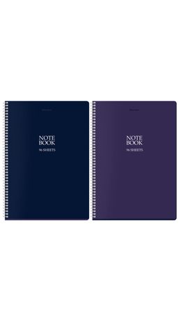 Тетрадь А4, 96 л., BRAUBERG, гребень, клетка, матовая ламинация, "NoteBookMono" (микс в спайке), 405315