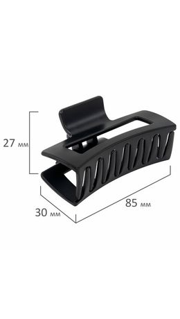 Крабы для волос НАБОР 3 шт., 8,5 см / 8,5 см / 11 см, soft-touch, чёрный, MONTE VITA, 457032