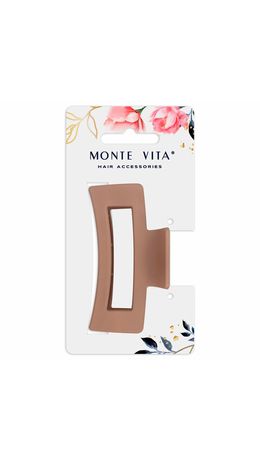 Краб для волос 8,5 см, soft-touch, коричневый, MONTE VITA, 457001