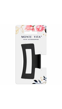 Краб для волос 8,5 см, soft-touch, чёрный, MONTE VITA, 457002