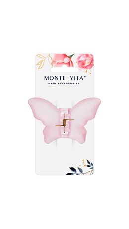 Краб для волос 8,5 см, матовый, розовый, MONTE VITA, 457015