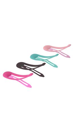 Заколки для волос НАБОР 8 шт., 5 см, клик-клак, soft touch, разные цвета, MONTE VITA, 457092