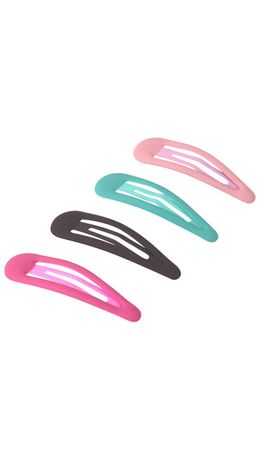 Заколки для волос НАБОР 8 шт., 5 см, клик-клак, soft touch, разные цвета, MONTE VITA, 457092