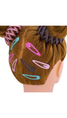 Заколки для волос НАБОР 8 шт., 5 см, клик-клак, soft touch, разные цвета, MONTE VITA, 457092