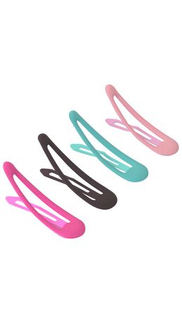 Заколки для волос НАБОР 8 шт., 5 см, клик-клак, soft touch, разные цвета, MONTE VITA, 457092