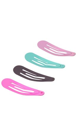 Заколки для волос НАБОР 8 шт., 5 см, клик-клак, soft touch, разные цвета, MONTE VITA, 457092