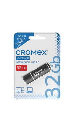Флеш-диск 32GB CROMEX Standard USB 2.0, черный, 514159