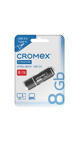 Флеш-диск 8GB CROMEX Standard USB 2.0, черный, 514157