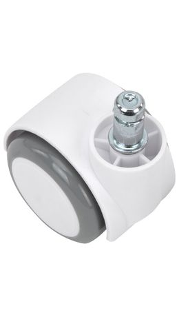 Колеса (ролики) BRABIX для кресла, прорезиненные, SLIM, КОМПЛЕКТ 5 шт., шток d 11 мм, белые, 533086