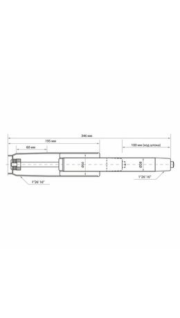 Газлифт прочный BRABIX HD-100 короткий, ХРОМ, в открытом виде 346 мм, d 50 мм, класс 4, 533077