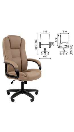 Кресло офисное Chairman CH 600 LT, экокожа, бежевое, 7158660