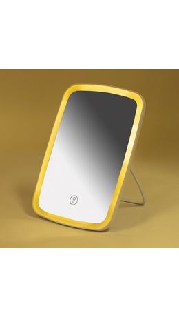 Зеркало настольное с LED-подсветкой для макияжа, 24х17 см, 3 режима свечения, аккумулятор 800 mAh, цвет белый, WBZ, 609333