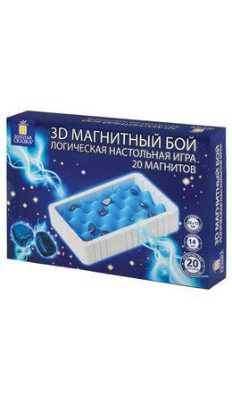 Игра настольная логическая "Магнитный бой" 3D, 20 магнитов, игр поле 22х12 см, ЗОЛОТАЯ СКАЗКА, 665896