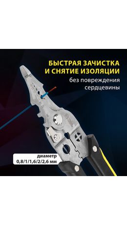 Плоскогубцы многофункциональные 17 в 1, 210 мм, нержавеющая сталь AISI420, ГРАНДМАСТЕР, PL-210, 671263