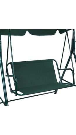 Качели садовые DASWERK "RELAX SC-001", 2 места, Ш140хГ110хВ153 см, мягкое сиденье, зеленый/белый, 680050
