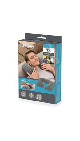 Надувная подушка для путешествий 37х24х10 см, АССОРТИ, BESTWAY, 67006