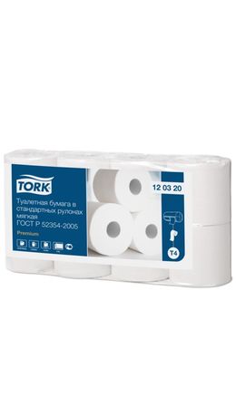 Бумага туалетная TORK (Система Т4), 2-слойная, спайка 8 шт. х 23 м, Premium, 120320