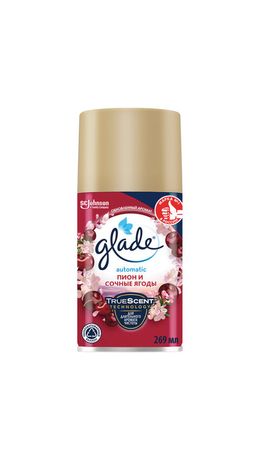 Сменный баллон 269 мл, GLADE "Пион и сочные ягоды" для автоматических освежителей, 864977