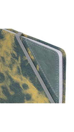 Блокнот А5 135x210мм BRAUBERG Denim, ткань/экокожа, резинка, держатель, 80л клетка, синий, 117139