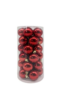 Шары ёлочные 30 шт, 4 см, "Solid Color", пластик, КРАСНЫЕ, глянец, ЗОЛОТАЯ СКАЗКА, 592496